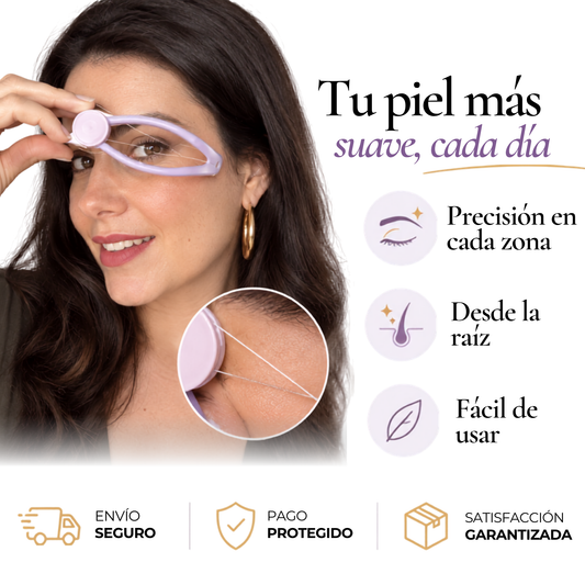 Depilador facial con hilo